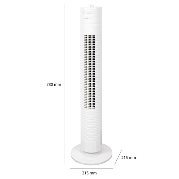 Ventilator för Tyst torn Timer Oskillerande 3 hastigheter 78cm Clatronic TVL 3770 35W Vit 263962