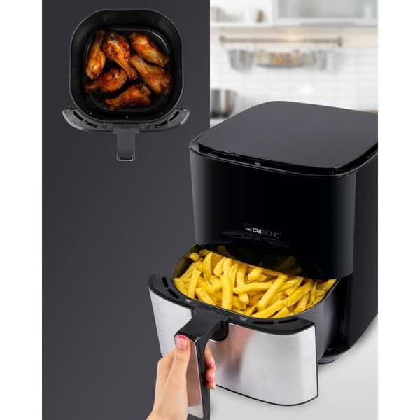 Luftfritös - Clatronic - FR3782H - 5L - Rostfritt stål - 8 automatiska program Svart