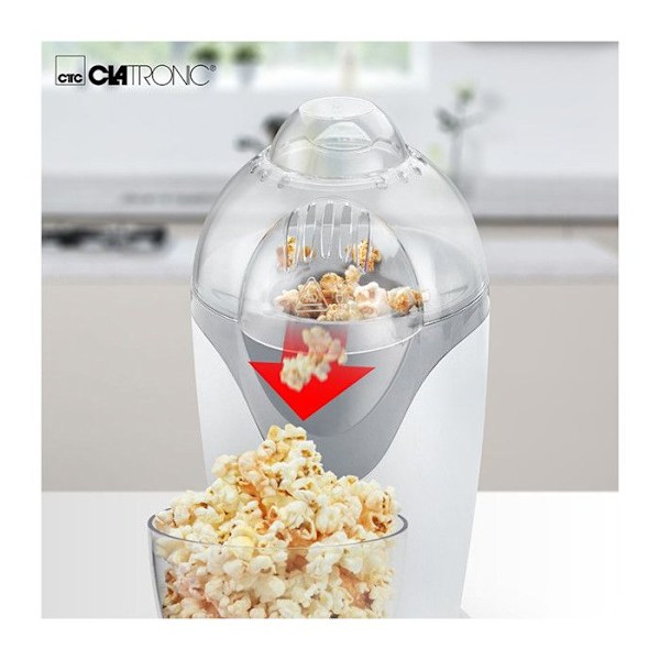 Popcornmaskin - Clatronic PM 3635 - Vit - Fettfri - 1200 Watt - 2-3 portioner på 2 minuter