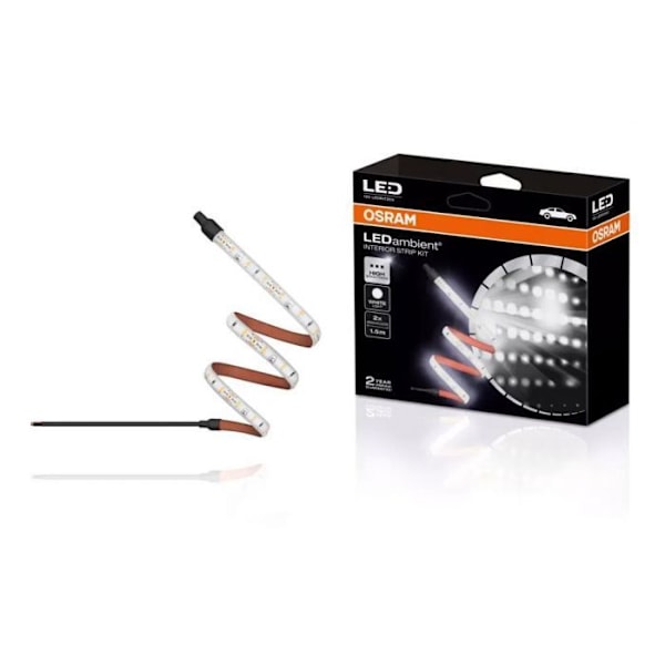 Kit med 2 flexibla LED-band inomhus LEDambient INTERIOR STRIP WHITE 12V KIT Osram LEDINT203 Vit