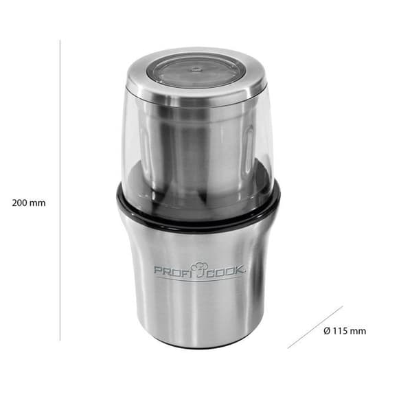 Kaffekvarn - ProfiCook - KSM1021 - 200 W - Silver - Elektrisk hackare Silver