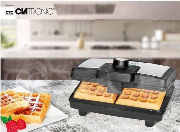 Gaufrier - Clatronic - WA 3606 - 800W - Non-stick beläggning - 2 våfflor