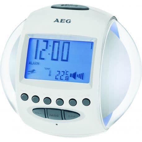 Väckarklocka - AEG - MRC 4117 - LED-display - Radio - Vit Vit