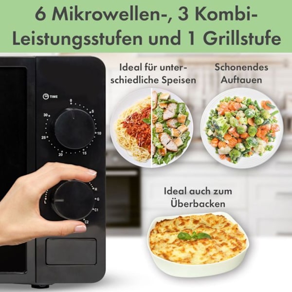 Clatronic MWG 792 Svart mikrovågsugn 700 W grillfunktion, timerfunktion