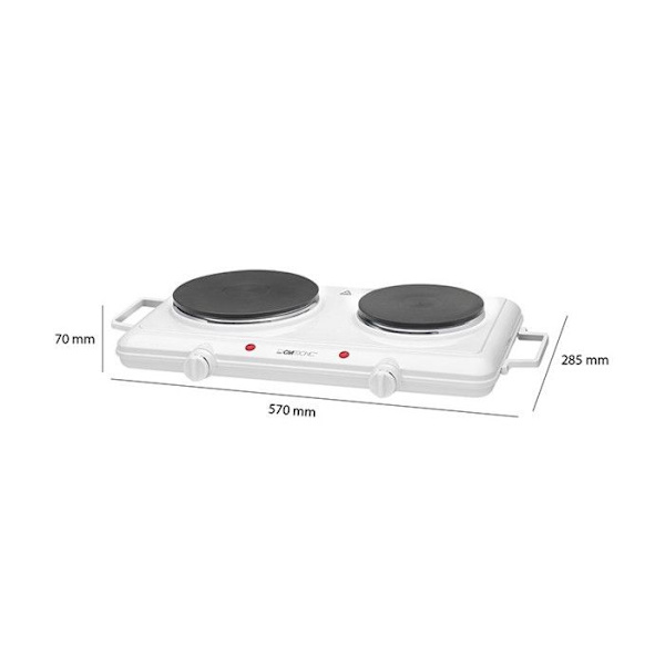 Dubbel kokplatta 2500W Clatronic DKP 3583 Vit