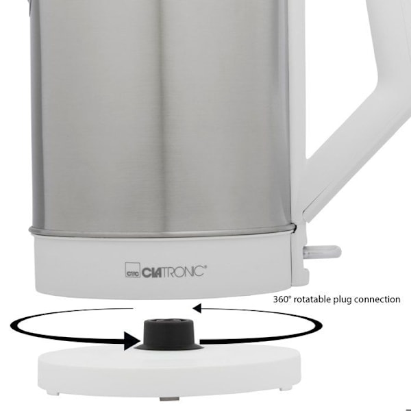 Elektrisk vattenkokare 1,5L 2200W Clatronic WKS 3692 Vit