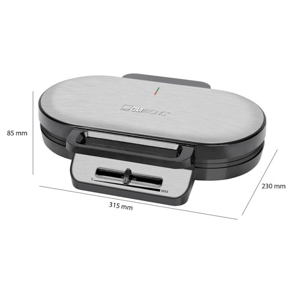 Gaufrier - Caltronic - WA 3745 - 2 plattor - Non-stick beläggning - 1200 W Svart
