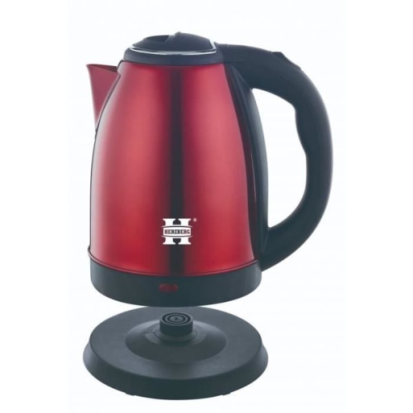 Vattenkokare - HERZBERG - HG5011-RED - 1,8L - Rostfritt stål - 1500W Röd