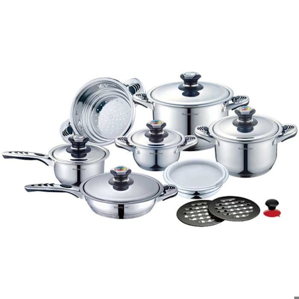 RL-16B 16-delad non-stick induktionsset med grytor och kokkärl i rostfritt stål