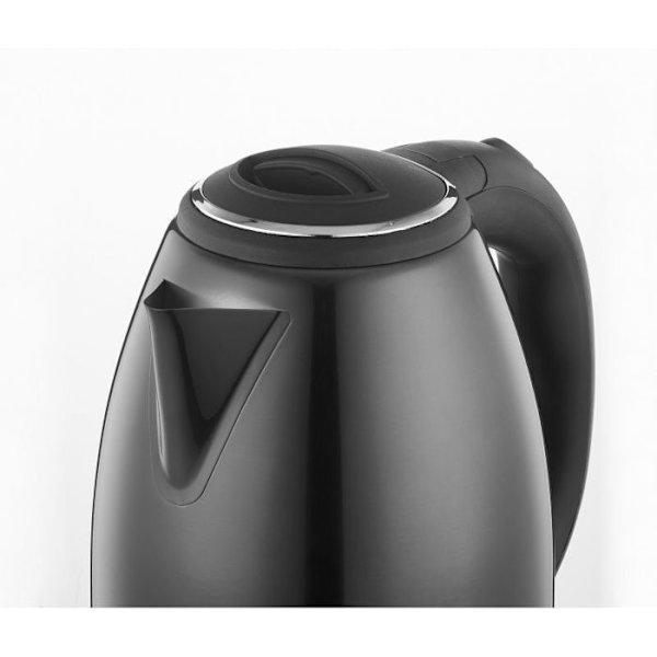 1,8L svart sladdlös vattenkokare i rostfritt stål Herzberg HG5011-BLK Svart