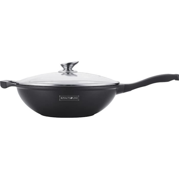 Marmorbeläggning wok med glaslock 32cm