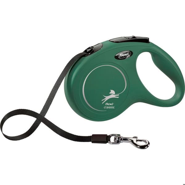 Hundkoppel Trixie Flexi Classic - olivgrön - Grön - M / 5 m olivgrön