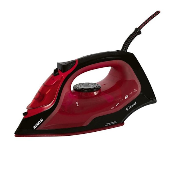 Ångstrykjärn med 7 funktioner 2200W Bomann DB 6035 CB Svart/Röd