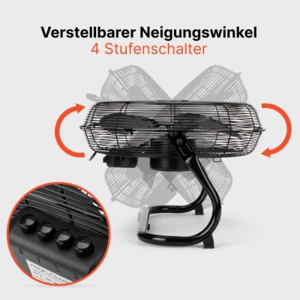 Svart rostfritt stål designluftfläkt 40cm Proficare PC-VL3065WM-Svart