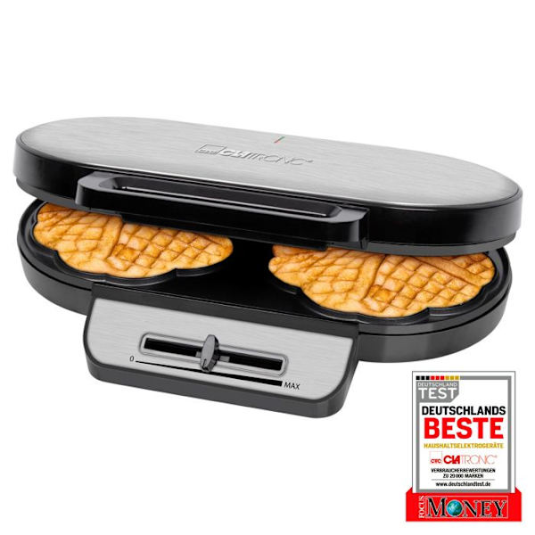 Gaufrier - Caltronic - WA 3745 - 2 plattor - Non-stick beläggning - 1200 W Svart