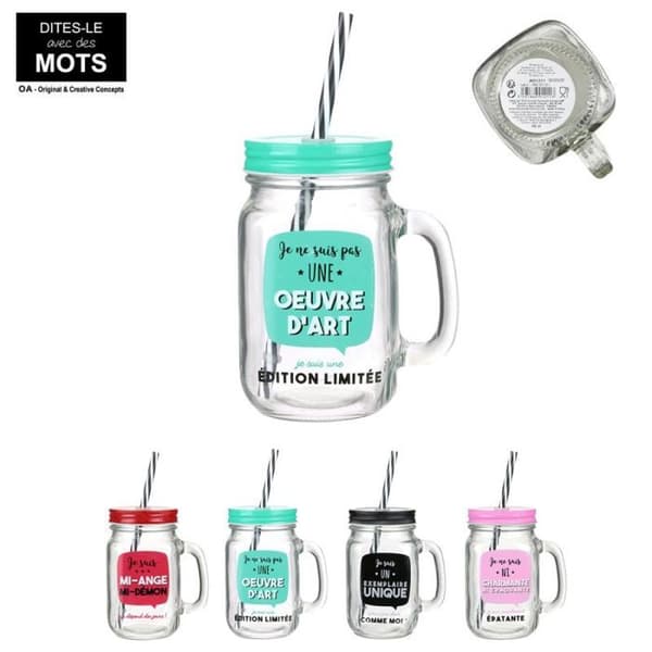 Mason Jar 45cl glas Say It With Words MO1211