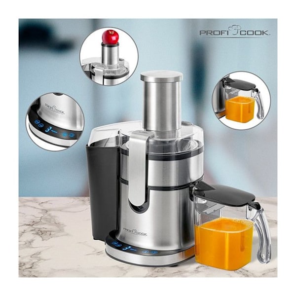Saftcentrifug - ProfiCook - PC-AE 1156 - Svart - Rostfritt stål - 800 W Svart, rostfritt stål