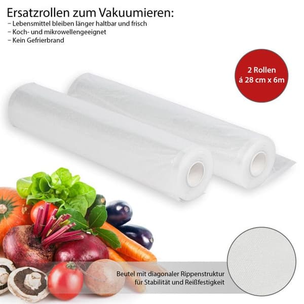 Rulle för vakuumförsegling - VK1015ROLL - 28 x 60 cm - Rivstark - Långvarig lagring