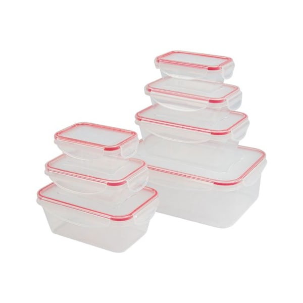 Set med 7 matbehållare av plast med lock, matlåda Classbach C-FHD 4008 K 40084