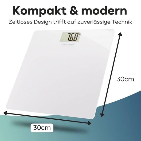 Elektronisk personvåg med proficare LCD-display Vit PC-PW3122-Vit