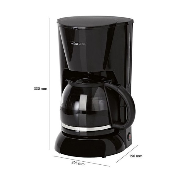 Kaffebryggare - CLATRONIC - KA 3473 - 14 koppar - Filter - Svart Svart