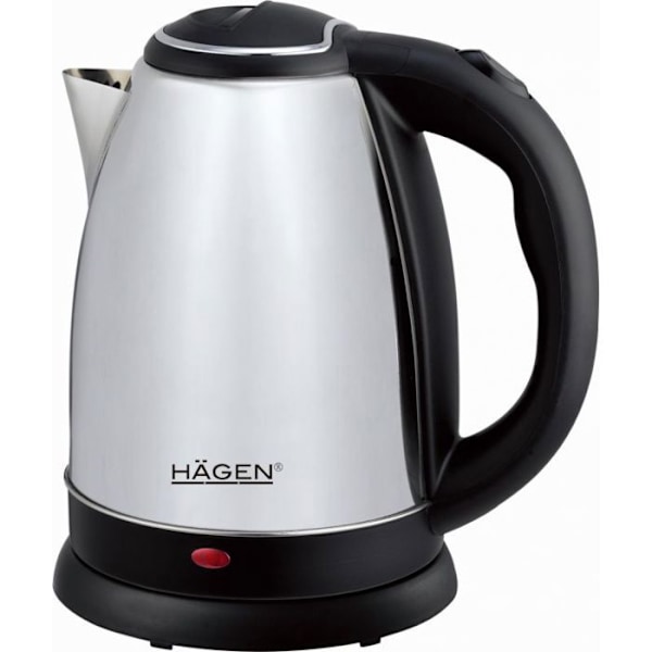 Elkanna - Silver Hagen - HA5525-SIL - 1.8L - Borstatstål - Trådlös 360° Borstat och svart rostfritt stål