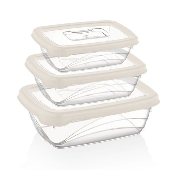 Herzberg HGL764-IVR Ivory 3-delad förvaringsbox