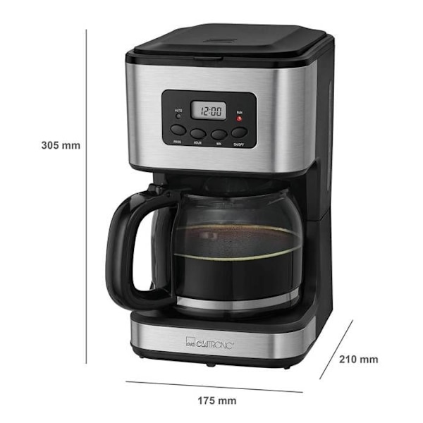 Kaffebryggare - CLATRONIC - KA 3642 - 14 koppar - Svart