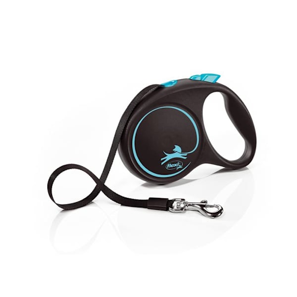 Flexi Black Design M Tape 5m infällbart koppel för hundar upp till 25 kg - Svart/Blå Svart blå