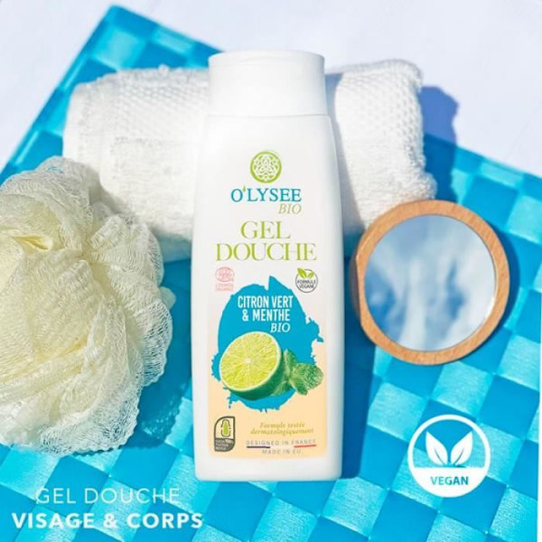 Förpackning med 3x250ml EKOLOGISK DUSCHGEL LIME & MINT O'LYSEE OP3GDBCVM