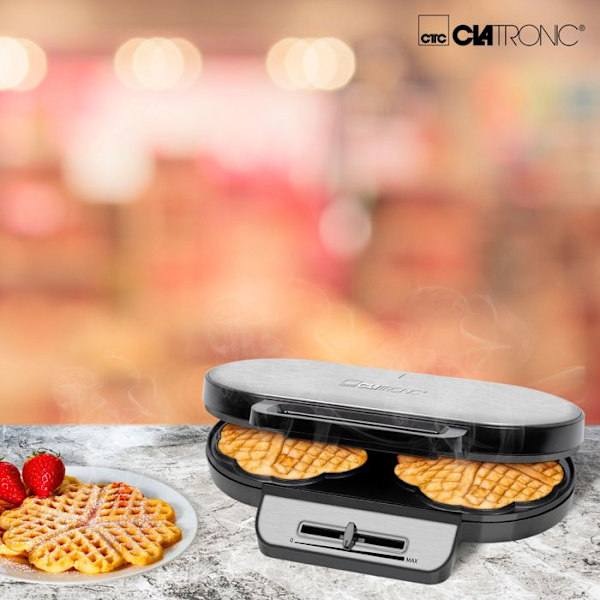 Gaufrier - Caltronic - WA 3745 - 2 plattor - Non-stick beläggning - 1200 W Svart