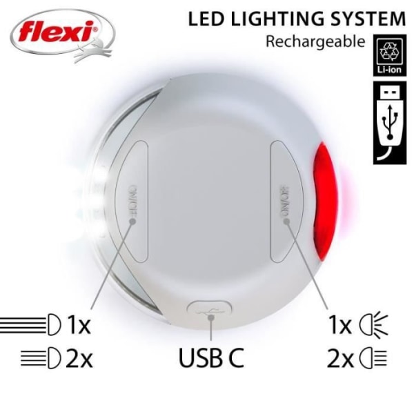 Tillbehör för koppel LED-belysningssystem ljus USB grå Flexi CFNZLS-551-HGR