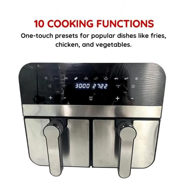 Fritös med varmluft - COMFY NEST - CNAFD45NS - 2400W - Rostfritt stål - 9L Rostfritt stål