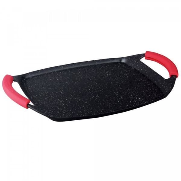 Herzberg Hg-7047gp: 47cm marmorbelagd grillplatta
