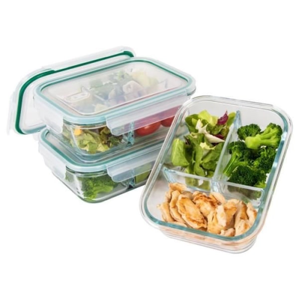 Matlåda - Classbach - C-FHDM4021G - 3 delar - 1000 ml - Fläckbeständig glas