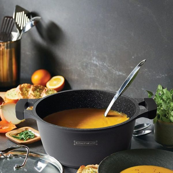Marmitt med non-stick marmor effekt - D 32 cm - Svart