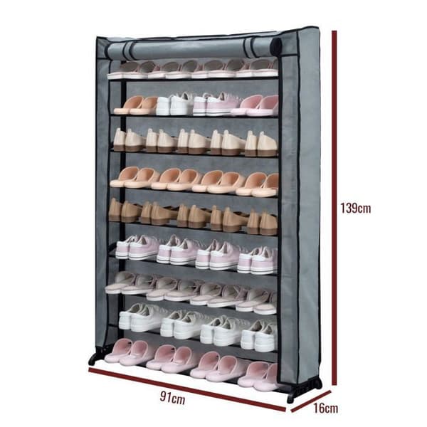 Herzberg HG8077-GRY 9-lagers skoställ