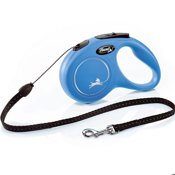 Flexi New Classic M Cord 5 m infällbart koppel - Blå - För hundar upp till 20 kg blått och svart