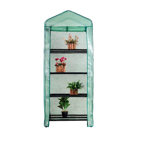 Herzberg HG8001-VERT Portable Garden Greenhouse - 4 hyllor - Slitstarkt polyetenöverdrag