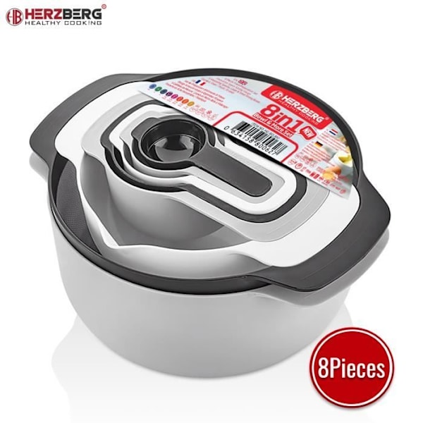 Herzberg HGBOL8N1 8-delad skål och jiggerset