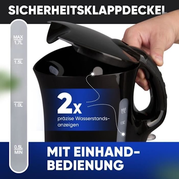 Vattenkokare 1,7L 2200W Svart Clatronic WK3819-Svart