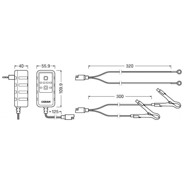Batteriladdare - OSRAM - 6V/12V - 1A - Universell - Intelligent