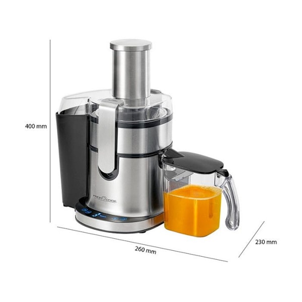 Saftcentrifug - ProfiCook - PC-AE 1156 - Svart - Rostfritt stål - 800 W Svart, rostfritt stål