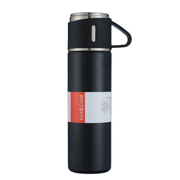 Isolerad flaska i rostfritt stål 500ml Herzberg HG04210-BLK Svart