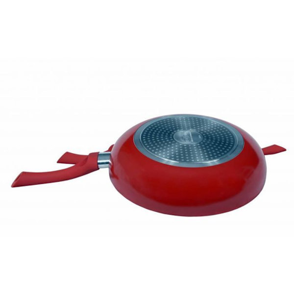 Set med 3 stenstekpannor 20 24 28cm Röd Induktion Cenocco CC2001-RED