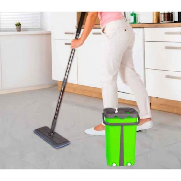 Flat Mop Microfiber Wringing System grön Cenocco CC9077-GN