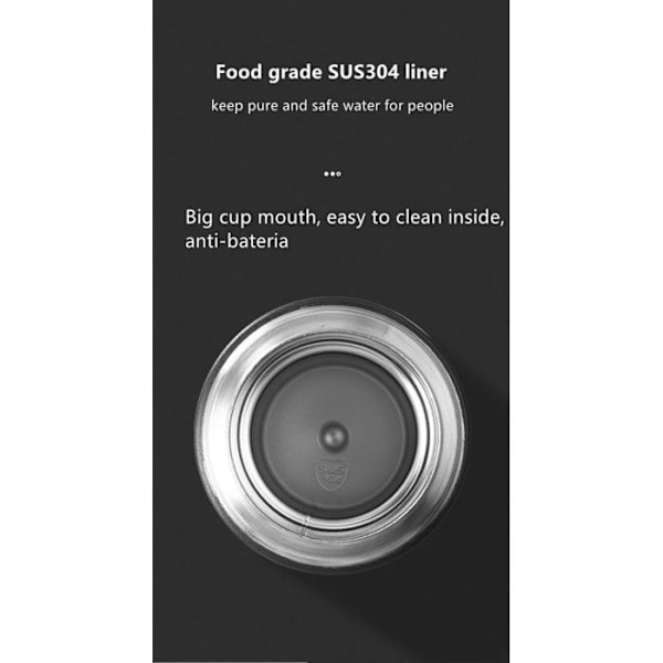 Isolerad flaska i rostfritt stål 500ml Herzberg HG04210-BLK Svart