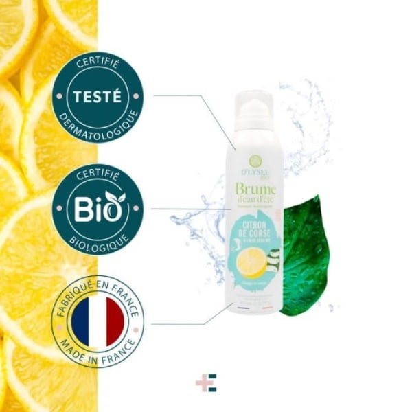 Förpackning med 3x150ml CORSICA CITRON SOMMARVATTENMISTA MED EKOLOGISK ALO VERA O'LYSEE