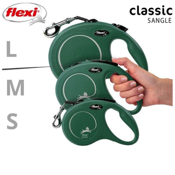 Hundsele Trixie Flexi Classic - olivgrön - Grön - S / 5 m olivgrön