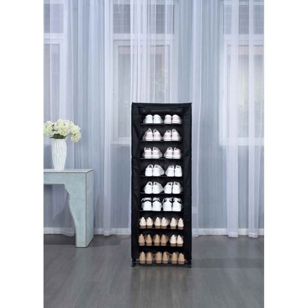 Herzberg HG8076-BLK 9-lagers skoställ